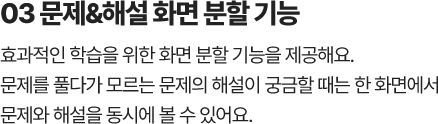 문제&해설 화면 분활가능